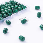 Natural Malachite Cylinder Tube Beads 10x14mm 38cm/str Loose Semi Gemstone Stone Beads for Making Bracelets Necklace - color: Malachite