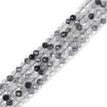 Natural Black Rutilated Quartz 4mm Faceted Round Beads Loose Beads 16 Inch for Jewelry Making Beads - color: Black Rutilated Quartz