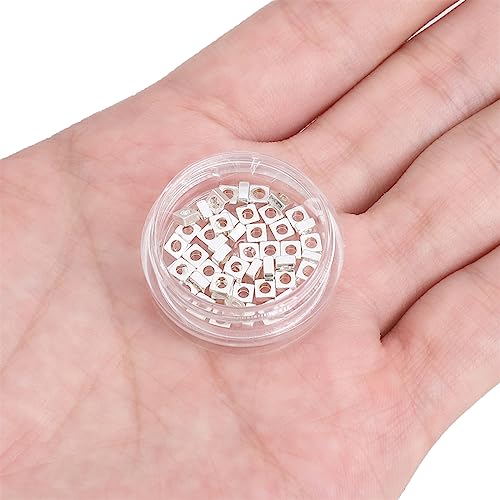 BEADIA Silver Plated Square Spacer Beads 3x1.5mm 50pcs for Jewelry Making Findings Non Tarnish - color: Silver, size: 3x1.5mm Square