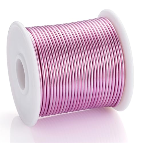 12 Gauge Pink Aluminum Craft Wire (105FT) - Anodized for Jewelry Making, Beading Floral, Plant Gardening, Sculpting & Modeling Craft Wire(Pink #13, 2mm) - color: Pink #13