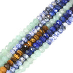 7 Chakra Gemstone 6mm Gemstone Faceted Rondelle Loose Beads DIY Jewelry Making Beads 16 Inch - color: 7 Chakra Gemstone