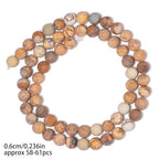 Stone Beads, 60pcs Matte Picture Jasper, 6mm Round Loose Beads for Jewelry Making, Bracelets, with Bag, String & Card - color: Matte Picture Jasper, size: 6mm