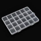 SUTOKAKA 1Pc 24 Grids Plastic Bead Organizer Largre Clear Jewelry Storage Box with Fixed Dividers Small Parts Compartment Organizer Container Case for Rhinestones Seeds Screws Earrings Organizing - size: 24