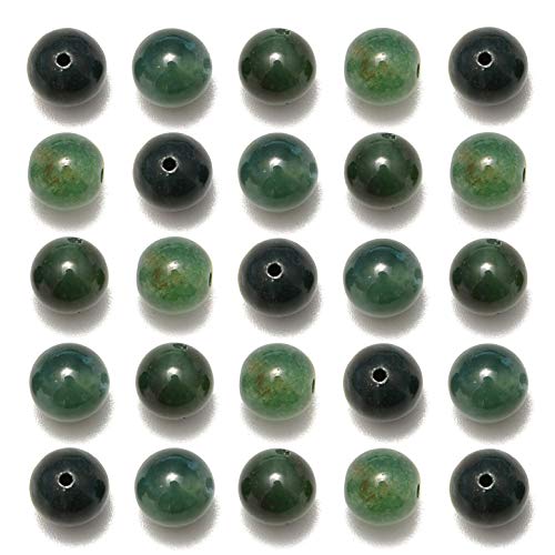 NCB 200pcs 4mm Green Moss Agate Loose Beads for Jewelry Making, Natural Semi Precious Beads Round Smooth Gemstones Spacer Beads Charms for Necklaces Bracelets (Green Moss Agate, 4mm 200Beads) - color: Green Moss Agate, size: 4mm 200Beads
