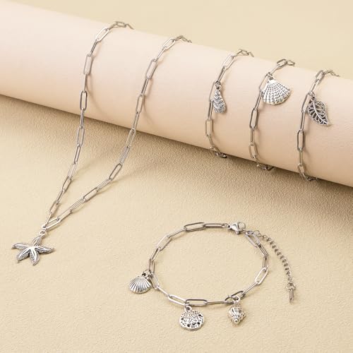 SMYHTGLIF 20 Pack Stainless Steel Bulk Necklace Bracelet Chain for Jewelry Making 4mm Paperclip Necklace Bracelet Chains for Women - color: Silver