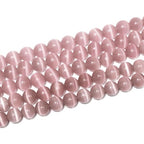 100pcs Light Purple Cat Eye Beads 8mm Round Semi Precious Stone Hole Size 1mm DIY Charm Spacer Beading Smooth Gemstone Loose Beads for Jewelry Making Bracelets Necklaces Earrings Crafting - color: Light Purple