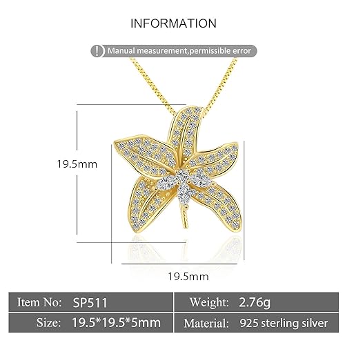 Sterling Silver Gold Plated CZ Leaf Bail Pin Pendant Fitting for Pearl Jewelry, Design Pendant Mount for Women DIY Jewelry Making