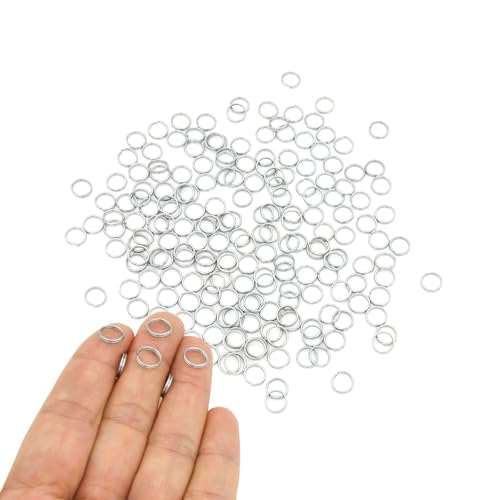 200pcs 8mm Mini Split Jump Ring with Double Loops Small Round Metal Silver Key Rings Connectors for Making Handwork Charms Pendants Key Chains Ornaments DIY Crafts Accessories - color: Silver 8mm 200pcs