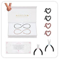 Mother’s Day Gift – Permanent Bracelet Kit with Love Vow Card, 316L Stainless Steel Chain & 925 Silver Heart Clasp, Handcrafted, Ideal for Anniversary & Romantic Date Night - color: Rose Gold + Black 1
