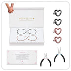 Mother’s Day Gift – Permanent Bracelet Kit with Love Vow Card, 316L Stainless Steel Chain & 925 Silver Heart Clasp, Handcrafted, Ideal for Anniversary & Romantic Date Night - color: Rose Gold + Black 1