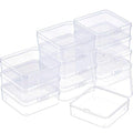 SATINIOR 12 Pack Clear Plastic Beads Storage Containers Box with Hinged Lid for Beads and More (2.9 x 2.9 x 1 Inch) - size: 2.9 x 2.9 x 1 Inch