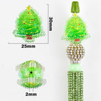 6Pcs Luminous Christmas Tree Focal Beads for Pens Christmas Tree Fancy Space Beads for DIY Craft Beadable Pens Keychain Bracelet Necklace Earrings Jewelry Making - color: Luminous Christmas Tree 1