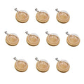 10 Wooden Base Glass Dome Pendants with Hollow Glass Cabochons Charms (25mm Dome, Wood Color) - size: 25mm Dome Wood Color