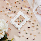 SUPERFINDINGS 84Pcs 7 Colors Natural Stone Pendants Mixed Gemstone Charms with Light Gold Stainless Steel Jump Ring Mixed Color Dangle Charms for Earring Necklace Bracelet Jewelry Making 14mm - color: Golden