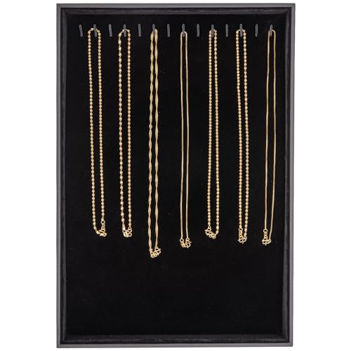 Polmart Stackable Necklace & Jewelry Organizer/Storage/Display Trays, Black Velvet (2-Pack) - color: Black Velvet