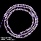 3mm 120pcs Natural Amethyst Stone Beads, Songxi Small Faceted Round Loose Gemstone for Jewelry Making, DIY Art and Craft, Bracelet Necklace (1 Strand) - color: Amethyst, size: 2.8-3.3mm