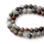 6mm 60pcs DIY Natural African Blood Stone Beads Round Healing Crystal Gemstone Loose Beads for Jewelry Making Handmade Bracelet Necklace - color: African Blood, size: 6mm