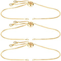Joez Wonderful 3pcs Adjustable Slider Bracelet for Jewelry Making, 18K Gold Plated Charm Bracelet Extender Chains with Rhinestones Ends for Women DIY Bracelet Jewelry Craft Supplies - color: Gold