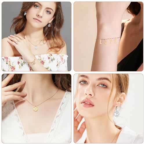 SANNIX 156Pcs/6 Sets Alphabet ABC Letter Charms 3 Styles Capital A-Z Charms DIY Bracelet Necklace Pendants with 200Pcs Open Jump Rings for Jewelry Making (KC Gold & Antique Silver) - color: KC Gold and Silver