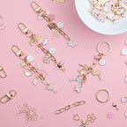 HOMAR 223Pcs DIY Keychain Making Kit Bag Charm Jewelry Chain Making 86 Mixed Color Charms 10 Keychain Clips with Key Ring 15 Extender Chains 100 Jump Ring for DIY Craft Gifts - color: Keychain-2223PCS