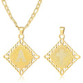 LETFLY Initial Necklaces for Women Men, 18K Gold Plated Letter Cross Pendant Necklace Alphabets A-Z Figaro Chain Jewelry Gifts - color: Rhombic, style: Letter A