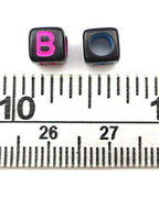 1000pcs Mixed Acrylic Letter/Alphabet “A-Z”Cube Beads for DIY Craft (Black with Color Letter 6x6x6mm) - color: Black with Color Letter 6x6x6mm