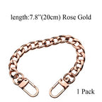 HAHIYO Purse Chain Strap 7.9 Inches Rose Gold for Shoulder Cross Body Sling Handbag Clutch Replacement - Comfortable Flat 0.4" Wide 2.4mm Extra Thick Metal 1 Pack - size: Rose Gold 7.9 inches
