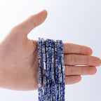 Natural Blue Sodalite Rectangle Tube Beads 4x13mm 38cm/str Loose Semi Gemstone Stone Beads for Making Bracelets Necklace Earrings - color: Blue Sodalite, size: 4x13mm Rectangle