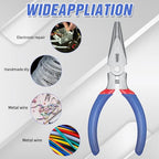 Lasnten 6 Pack Mini Needle Nose Pliers Bulk, 5 Inch Small Long Nose Pliers with Side Cutter, Spring Loaded Thin Needle Nose Pliers Precision Pliers Set for Crafts Jewelry Making Tiny Project DIY