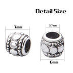 BronaGrand 100pcs Tibetan Silver Spacer Beads Large Hole Beads Charms Hollow Tube Bead for DIY Necklace Bracelets - color: Silver