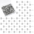 UNICRAFTALE About 500Pcs 6mm Flat Pad Stud Earrings Stainless Steel Flat Round Stud Earring Findings Earrings Post Blank Earring Pads for DIY Jewelry Making - size: 6mm Diameter