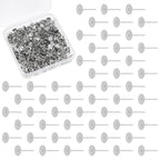 UNICRAFTALE About 500Pcs 6mm Flat Pad Stud Earrings Stainless Steel Flat Round Stud Earring Findings Earrings Post Blank Earring Pads for DIY Jewelry Making - size: 6mm Diameter