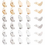 SUNNYCLUE 1 Box 30Pcs 3 Colors Clip on Earrings Findings Round Flat Back Earring Clips Stainless Steel Earring Converters Non-Pierced Earring Settings for Women Adults Jewelry Making DIY Crafts - color: 30pcs 3 Colors Stainless Steel Earring Converters