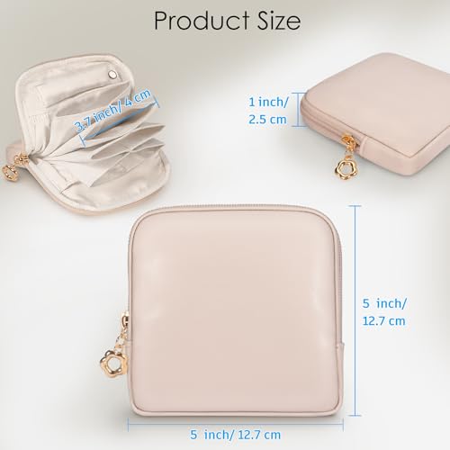 SITHON Small Travel Jewelry Case with Ring Holder, Mini Velvet Jewelry Pouch Bags, Compact Storage Organizer for Bracelet Necklaces Earrings Travel Essentials, Mother’s Day Gifts (Apricot Pink) - color: Apricot Pink