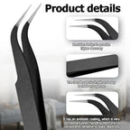Bonsicoky 6 PCS Precision ESD Tweezers Set - Anti-Static Stainless Steel Tools Kit for Electronics, Jewelry Repair, Soldering, and Crafting Projects - color: 6 Pcs