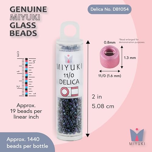 Miyuki Delica Seed Beads – Size 11/0 (1.6 mm), DB1054, Matte Metallic Violet/Gold Iris, 7.2 g, Approx. 1440 Beads, Made in Japan - color: DB1054 - Matte Metallic Violet/Gold Iris