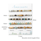 5Pcs Crystal Bracelet for Women Spiritual Natural Stone Bracelet Set Stackable Beaded Bracelets Healing Crystal Bracelet Gemstone Bead Bracelet Beaded Stretch Bracelets for Women - style: Amazonite