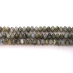 Faceted 4x6mm Natural White Labradorite Stone Rondelle Spacer Gemstone Beads Loose Semi Gemstone Beads for Jewelry Making - color: White Labradorite