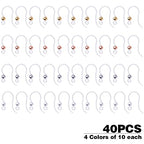 40pcs Plastic Earring Hooks Ear Wire Ball Dots Safety Non-Allergenic Ear Wires Hooks Earring Findings for DIY Jewelry Making, 4 Colors