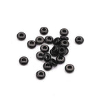 BEADIA Natural Black Onyx Rondelle Stone with Large Hole (4mm) Loose Semi Gemstone Beads for Jewelry Making 10mmx4mm 24pcs - color: Black Onyx, size: 10mm x 4mm