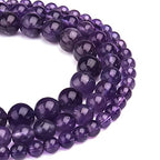 Natural Amethyst Crystal Beads 10mm Purple Beads Polished Round Smooth Healing Gemstone Beads for Jewelry Making 15 Inch(Amethyst,10mm) - color: Amethyst, size: 10mm
