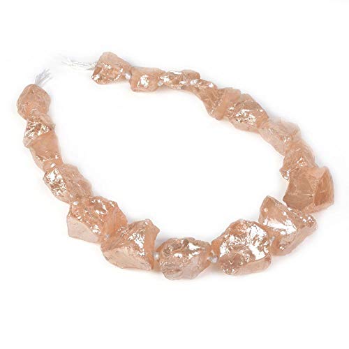 Champagne Coated Clear Quartz Crystal Nugget Raw Graduated Beads Strand 2mm Hole Drilled - color: Champagne Coated Clear Quartz