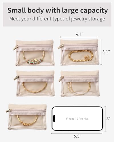 VLANDO Velvet Jewelry Pouch with Zipper - Clear Travel Jewelry Bag Organizer for Business Trips & Gifts - color: A.20 PCS