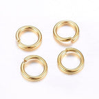 HDSupplies 100 Pieces - 304 Gold Tone Stainless Steel Jump Rings - 5mm - 18 Gauge (1mm Thickness) - color: Gold Tone Stainless Steel, size: 5mm / 1mm Thick / 18 Gauge