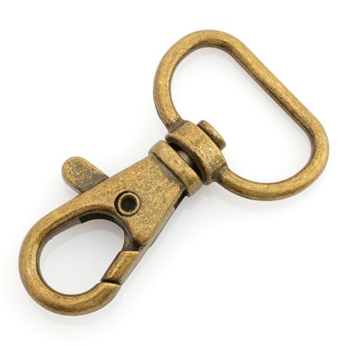 CRAFTMEMORE 3/4 Inch Trigger Snap Hooks Classic Swivel Lobster Claw Clasps Purse Lanyard Clip 20 Pack CSPS (Antique Brass) - color: Antique Brass