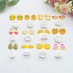 Xaekicr Bakery & Food Theme Polymer Clay Cutters Set - 12pcs Miniature Shapes Including Croissant, Burger, Avocado, Cupcake, Bread & Toast for DIY Earring Jewelry, Soft Clay Crafts & Scrapbooking - color: S color