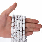 Natural White Turquoise Cylinder Tube Beads 10x14mm 38cm/str Loose Semi Gemstone Stone Beads for Making Bracelets Necklace - color: White Turquoise