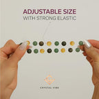 Crystal Vibe 8mm Beaded Bracelets For Women Men - Healing Crystal Bracelet - Adjustable Size - color: wealth