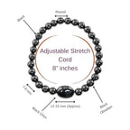Black Obisidian Bracelets for Men 8" Inch Full Stretch Healing Crystal Bracelet, Beaded Charm Bracelet for Men Gifts Fathers Day Anniversary Birthday Gifts for Him - color: Black Obsidian & Black Onyx Charm Bracelets