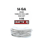 Solid Bare Stainless Steel Wire Round Selection, Dead Soft, 5OZ, 16 Gauge, Stainless Steel 5 OZ 16 GA - color: Stainless Steel, size: Stainless Steel 5 OZ - 16 GA